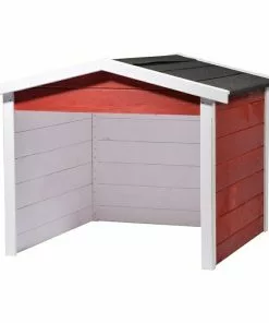 BAUHAUS Dobar Mähroboter-Garage 87 X 80 X 70 Cm, Schwarz/Weiß/Rot