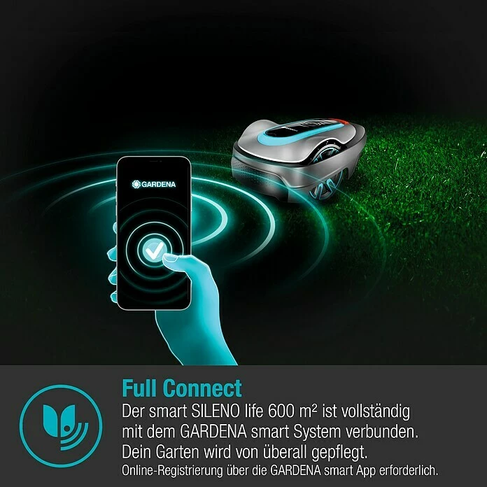 BAUHAUS Gardena Mähroboter-Set Smart SILENO City Set 600 LONA 18 V, 2 Ah, Max. Flächenempfehlung: 600 M² 5 BAUHAUS Gardena Mähroboter-Set Smart SILENO City Set 600 LONA 18 V, 2 Ah, Max. Flächenempfehlung: 600 M² – Bild 5