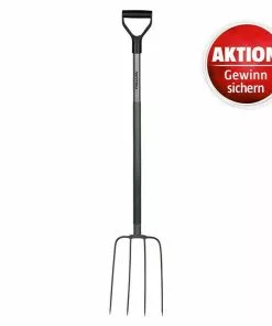 BAUHAUS Fiskars Ergonomic Dunggabel Arbeitsbreite: 22 Cm, Anzahl Zinken: 4, Langstiel