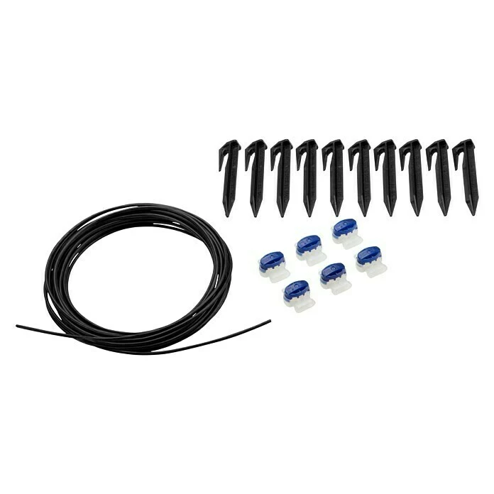 BAUHAUS Gardena Reparatur-Set Begrenzungskabel 5m Begrenzungskabael, 10 X Haken Zur Kabelbefestigung, 6 X Verbinder 1 BAUHAUS Gardena Reparatur-Set Begrenzungskabel 5m Begrenzungskabael, 10 X Haken Zur Kabelbefestigung, 6 X Verbinder