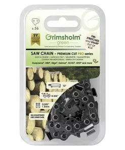 BAUHAUS Grimsholm Green Sägekette Premium Cut Pro 56 Stk., 13 ", 0,325″, 1,3 Mm, Passend Für: Kettensägen Von Husqvarna, Stihl, Stiga, Dolmar, ECHO, MTD Und Mehr