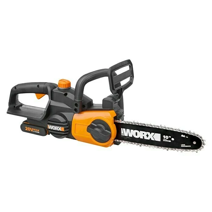 BAUHAUS Worx Akku-Kettensäge WG322E 20 V, Li-Ionen, 2 Ah, 1 Akku, Schwertlänge: 25 Cm 1 BAUHAUS Worx Akku-Kettensäge WG322E 20 V, Li-Ionen, 2 Ah, 1 Akku, Schwertlänge: 25 Cm