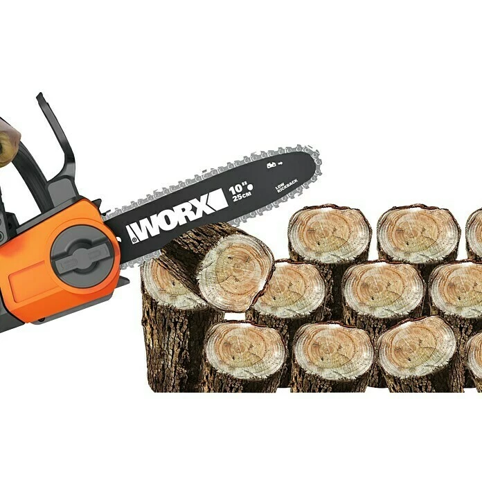 BAUHAUS Worx Akku-Kettensäge WG322E 20 V, Li-Ionen, 2 Ah, 1 Akku, Schwertlänge: 25 Cm 3 BAUHAUS Worx Akku-Kettensäge WG322E 20 V, Li-Ionen, 2 Ah, 1 Akku, Schwertlänge: 25 Cm – Bild 3