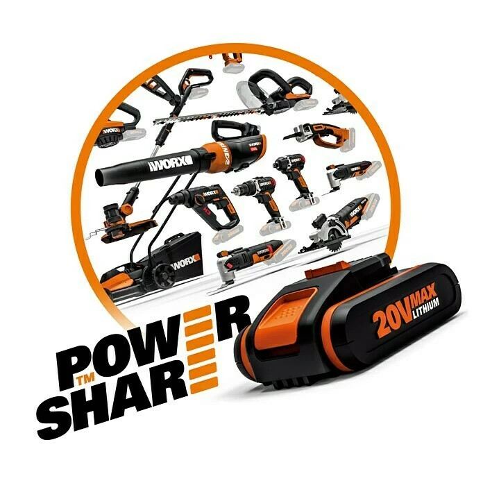 BAUHAUS Worx Akku-Heckenschere WG261E 20 V, 2 Ah, 1 Akku, Schnittlänge: 45 Cm 3 BAUHAUS Worx Akku-Heckenschere WG261E 20 V, 2 Ah, 1 Akku, Schnittlänge: 45 Cm – Bild 3