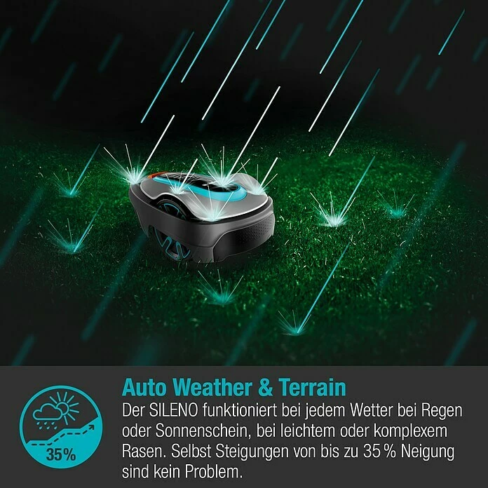 BAUHAUS Gardena Mähroboter SILENO City 600 18 V, 2 Ah, Max. Flächenempfehlung: 600 M² 3 BAUHAUS Gardena Mähroboter SILENO City 600 18 V, 2 Ah, Max. Flächenempfehlung: 600 M² – Bild 3