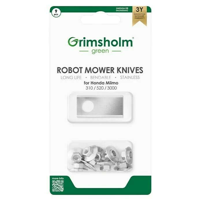 BAUHAUS Grimsholm Green Ersatzmesser 9 Stk., Passend Für: Honda Miimo 1 BAUHAUS Grimsholm Green Ersatzmesser 9 Stk., Passend Für: Honda Miimo
